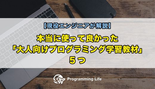 本当に使って良かった「大人向けプログラミング学習教材」5つ【現役エンジニアが解説】